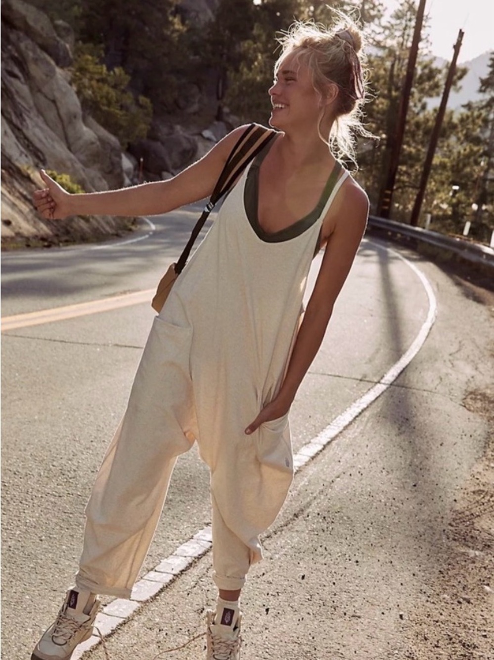 FP Movement by Free People Hot Shot Onesie in heather cream